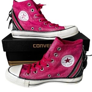 Converse Denim Sparkly Chuck Taylor Zipper Sneakers